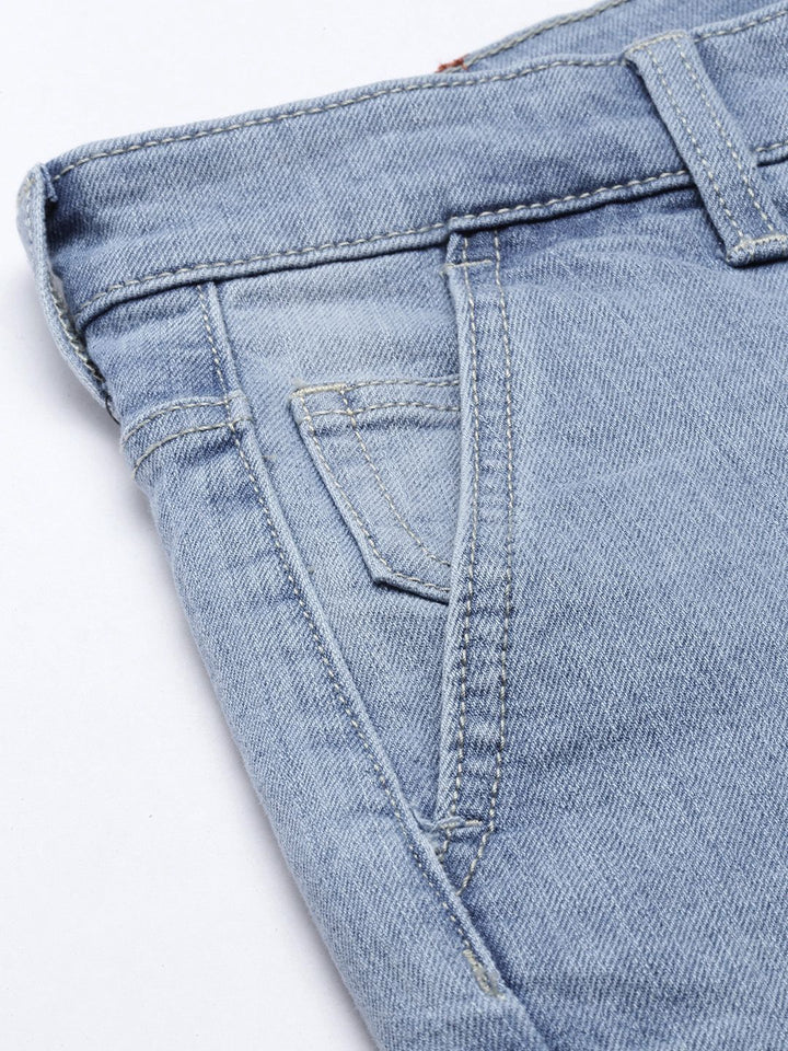 The Indian Garage Co Men Blue Slim Fit Light Fade Stretchable Jeans