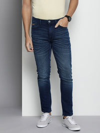 The Indian Garage Co Men Slim Fit Light Fade Stretchable Jeans