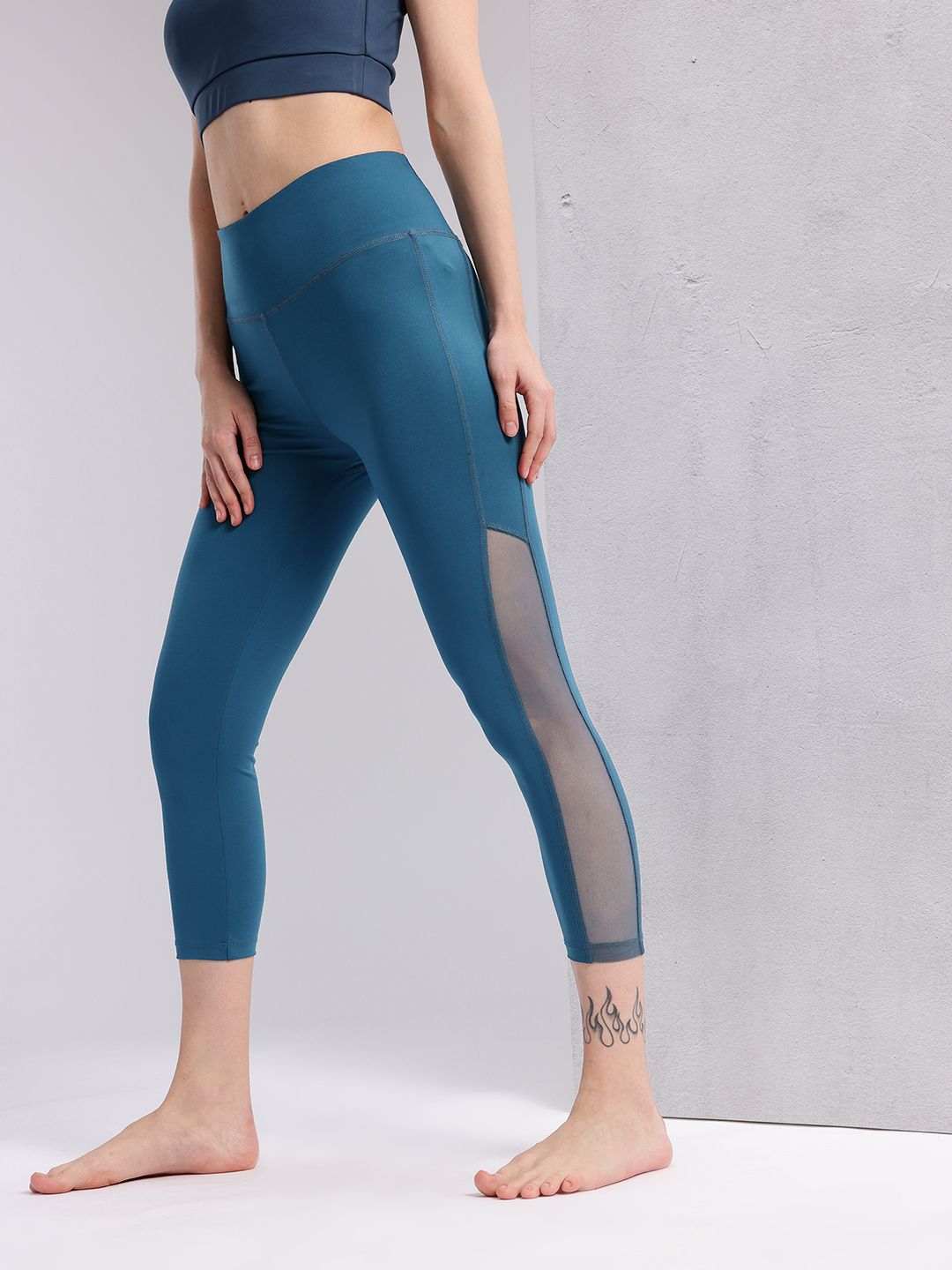 HRX by Hrithik Roshan Women Rapid-Dry Mesh Yoga Tights