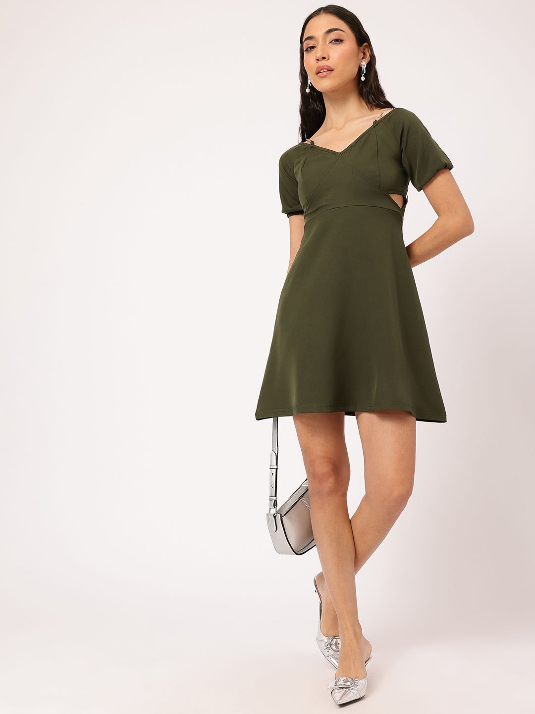 DressBerry Urban Chic Cut-Out Waist Chain Straps Mini Dress