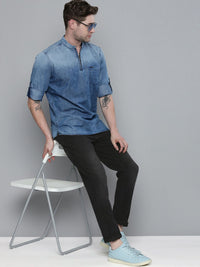 The Indian Garage Co Men Black Slim Fit Light Fade Stretchable Jeans