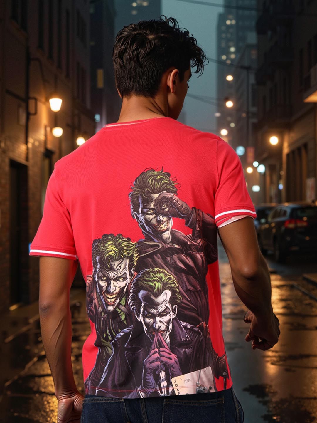 The Indian Garage Co Men Batman Graphic Printed Round Neck Cotton T-shirt