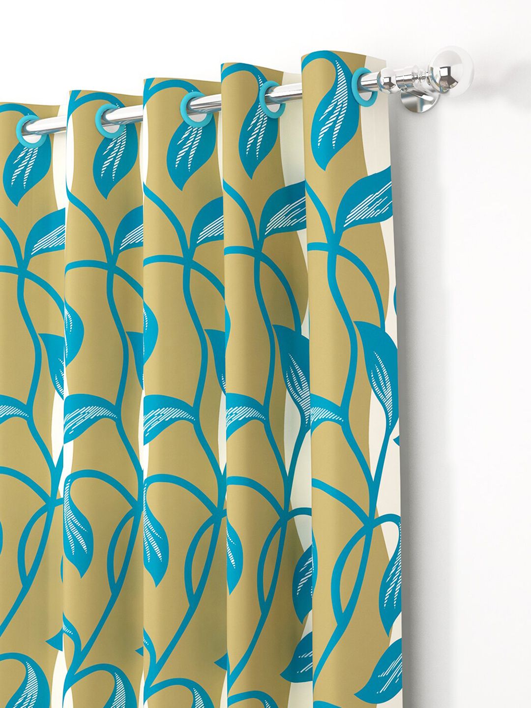 Story@home Nature Blue & Green 2 Pieces Ethnic Motifs Printed Window Curtains