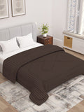 Story@home Brown Striped Microfibre 180 GSM Reversible Ac Room Double Bed Comforter