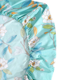 Klotthe Blue Floral Dicetak 300 TC Bedsheet King dengan 2 penutup bantal