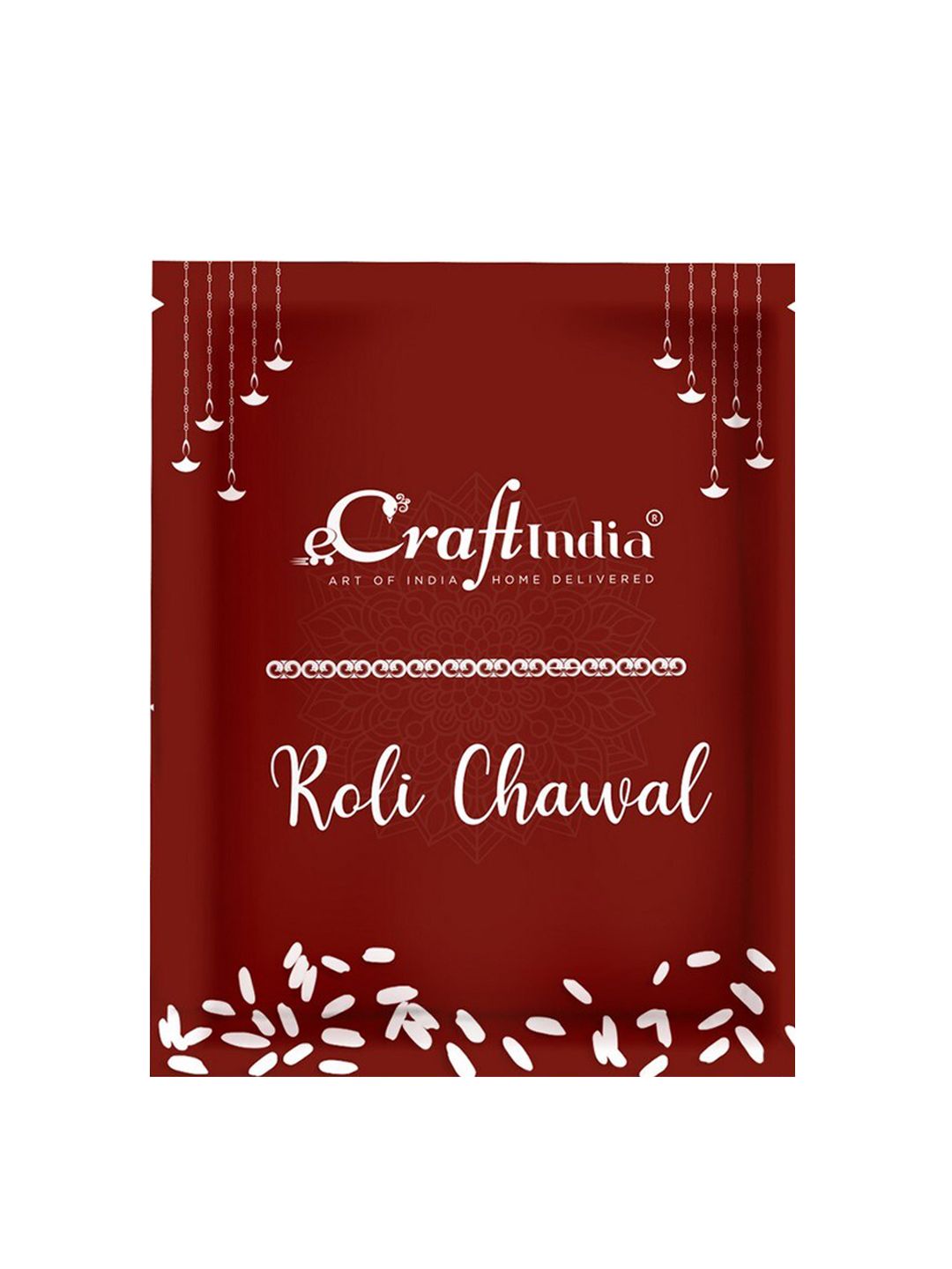 Set Hadiah Rakhi Berwarna Emas &amp; Merah eCraftIndia