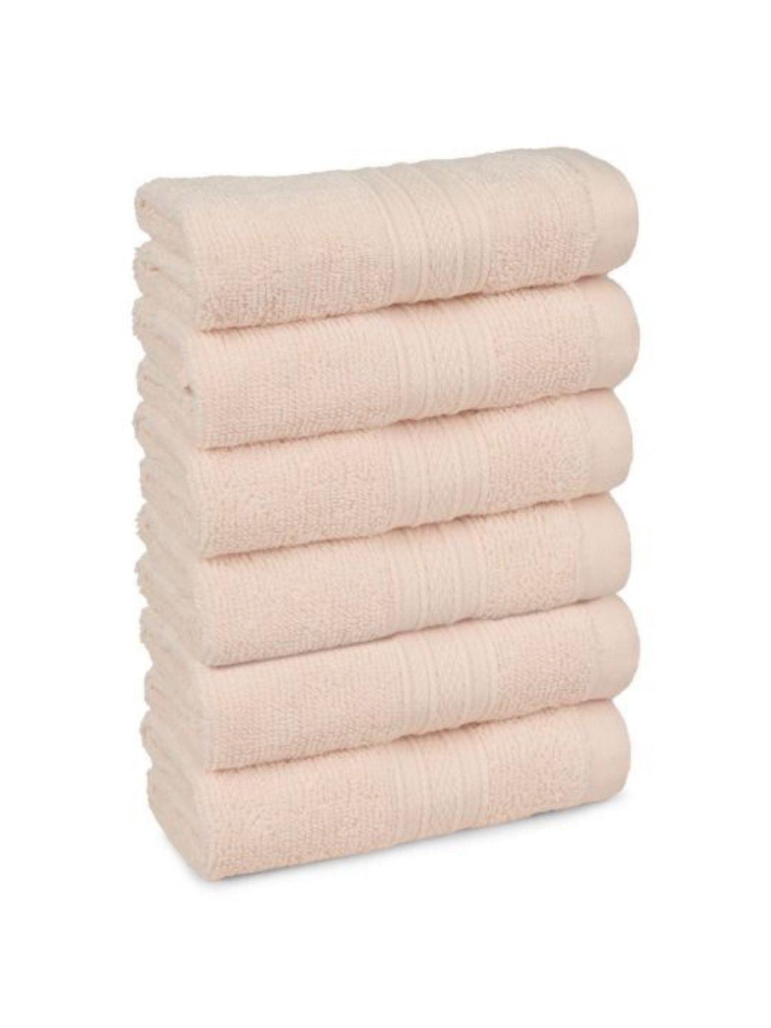 MYTRIDENT Beige 6 Pieces Cotton 500 GSM Highly Absorbent Face Towels