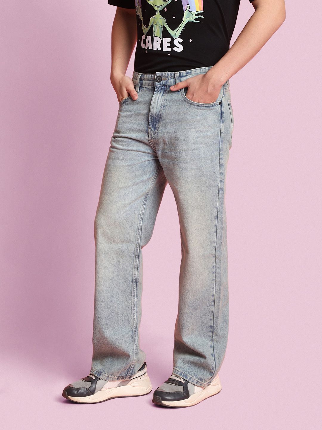 Bene Kleed Men Wide Leg Heavy Fade Jeans