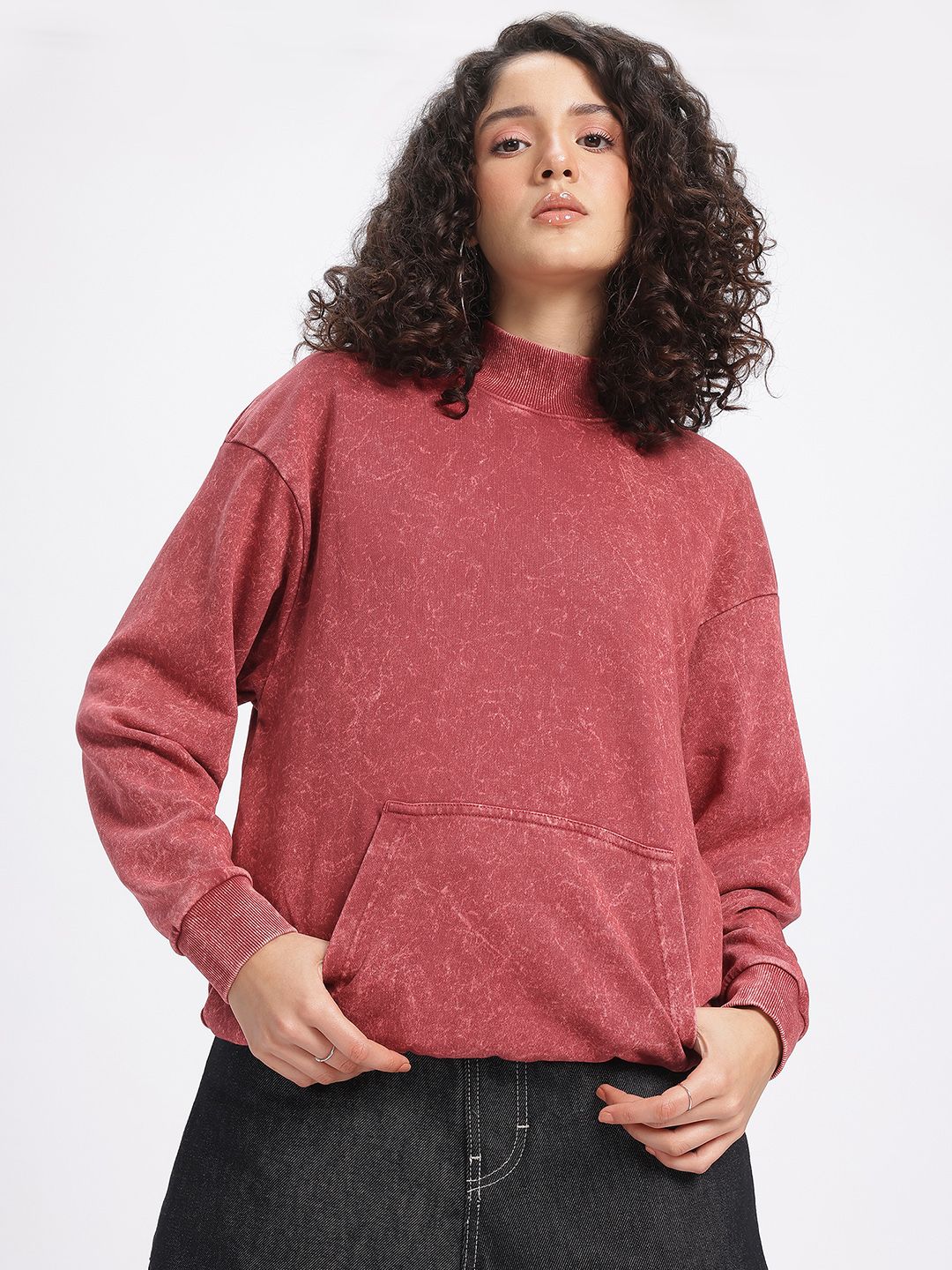 DressBerry Drop-Shoulder Relaxed Terry Sweatshirt
