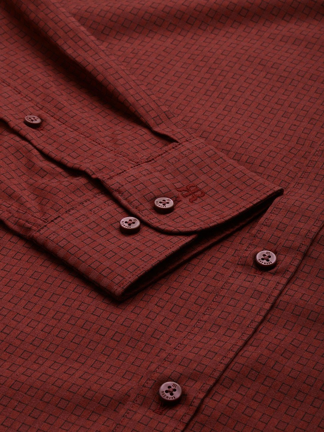 Raymond Slim Fit Geometric Printed Pure Cotton Formal Shirt