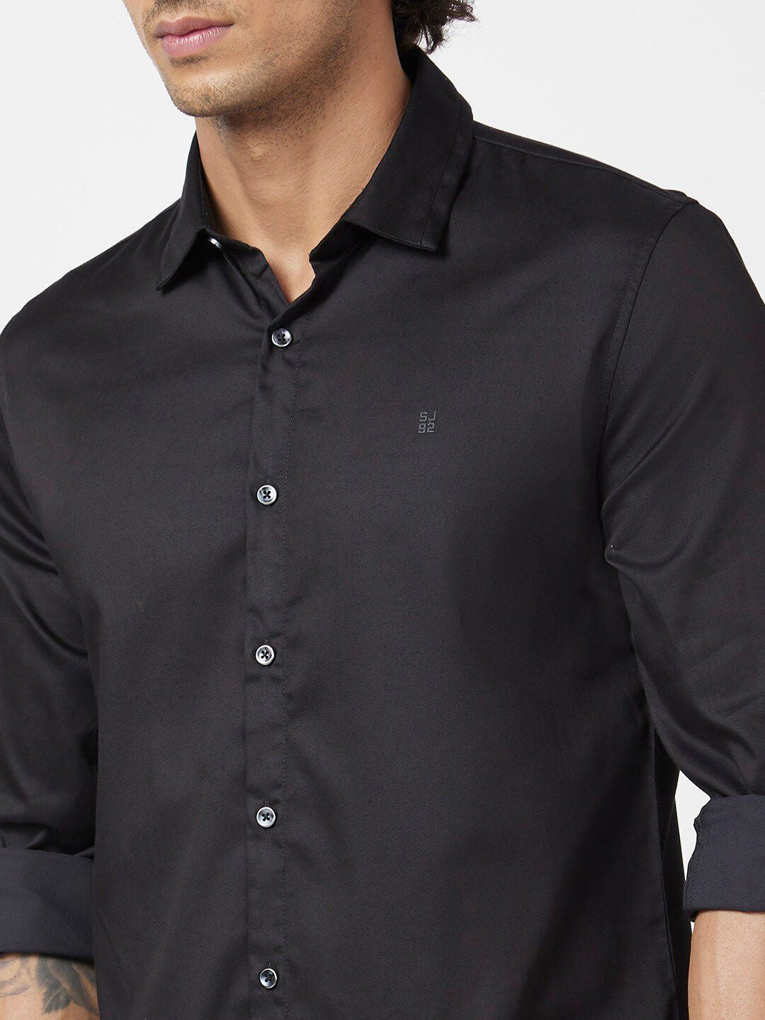 SPYKAR Classic Spread Collar Opaque Cotton Linen Casual Shirt