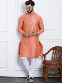 SOJANYA Geometric Woven Design Mandarin Collar Straight Kurta