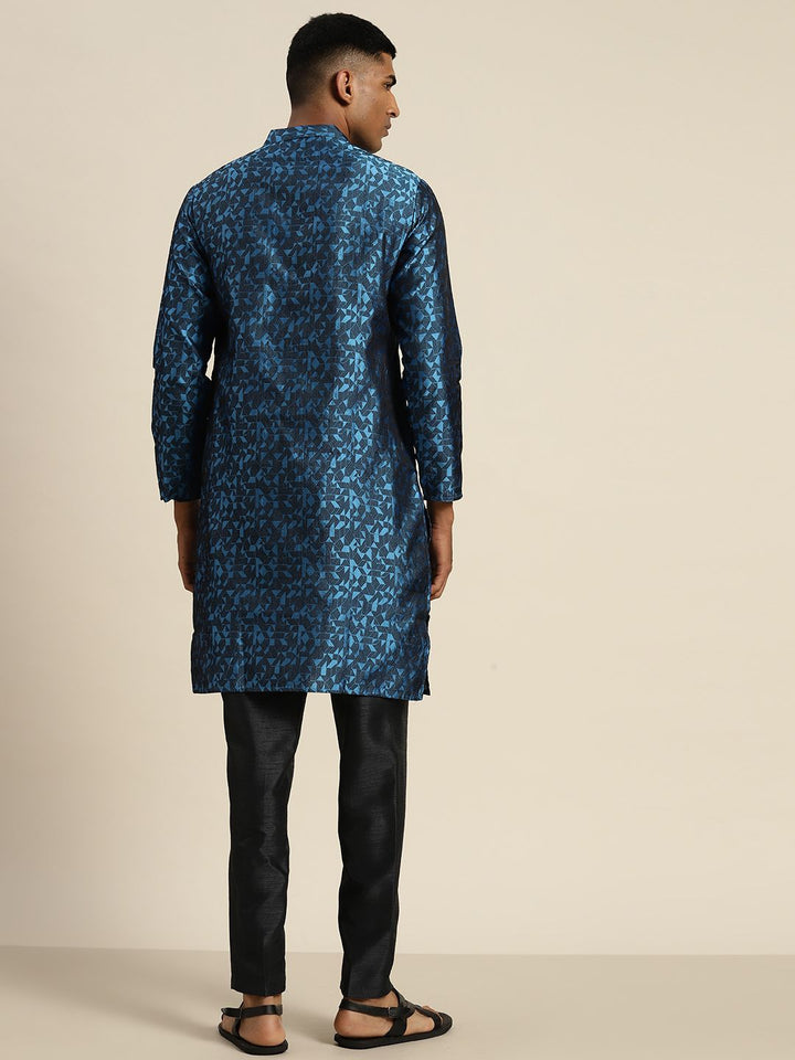 SOJANYA Cetakan Geometrik Kurta Kolar Mandarin