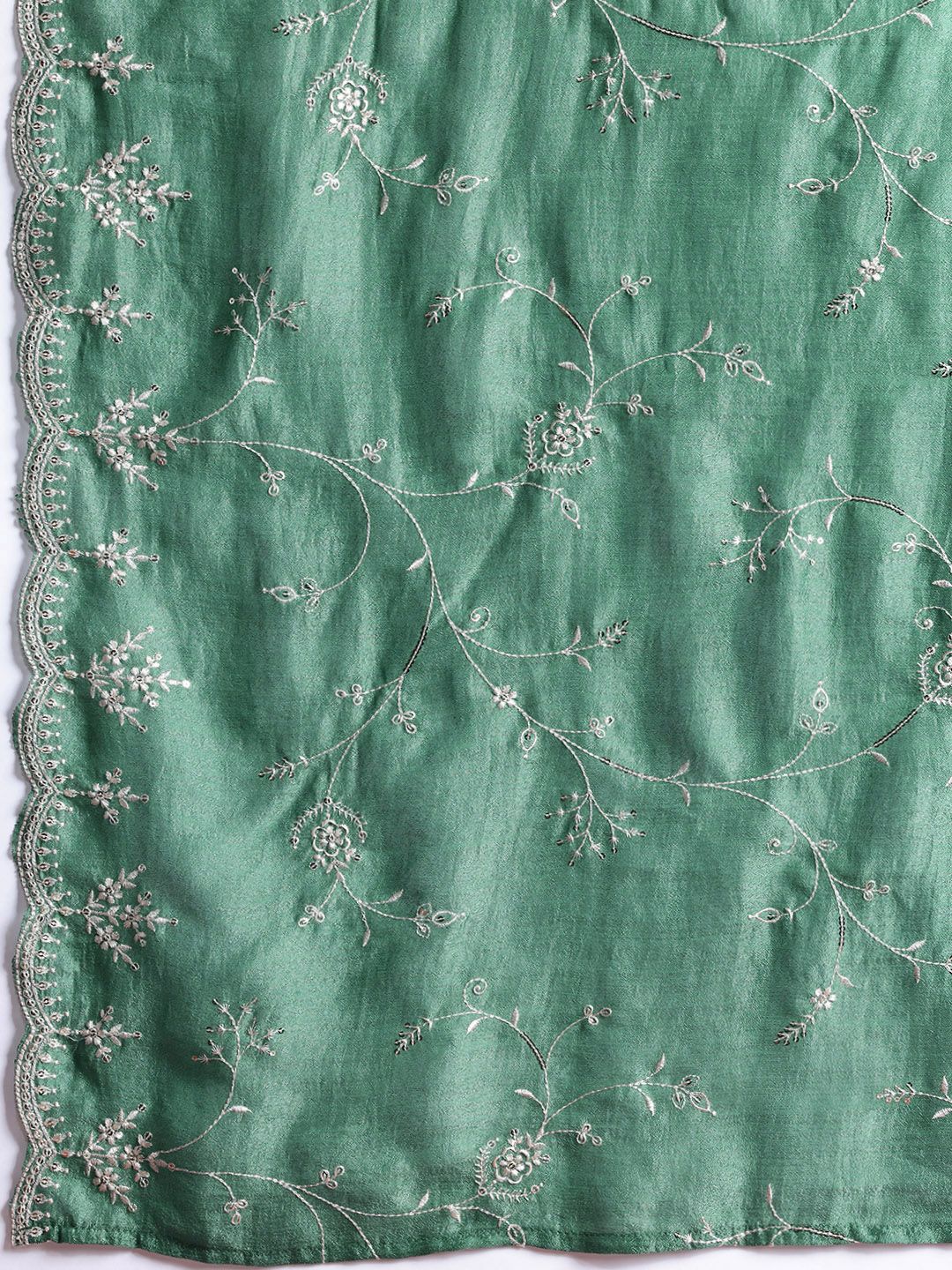 Indo Era Floral Embroidered Sequinned Kurta with Trousers & With Dupatta