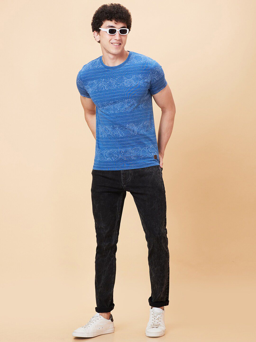Being Human Striped Round Neck Short Sleeves Tshirt