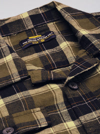 The Indian Garage Co Men Regular Fit Checked Double Flap Pocket Flannel Shirt