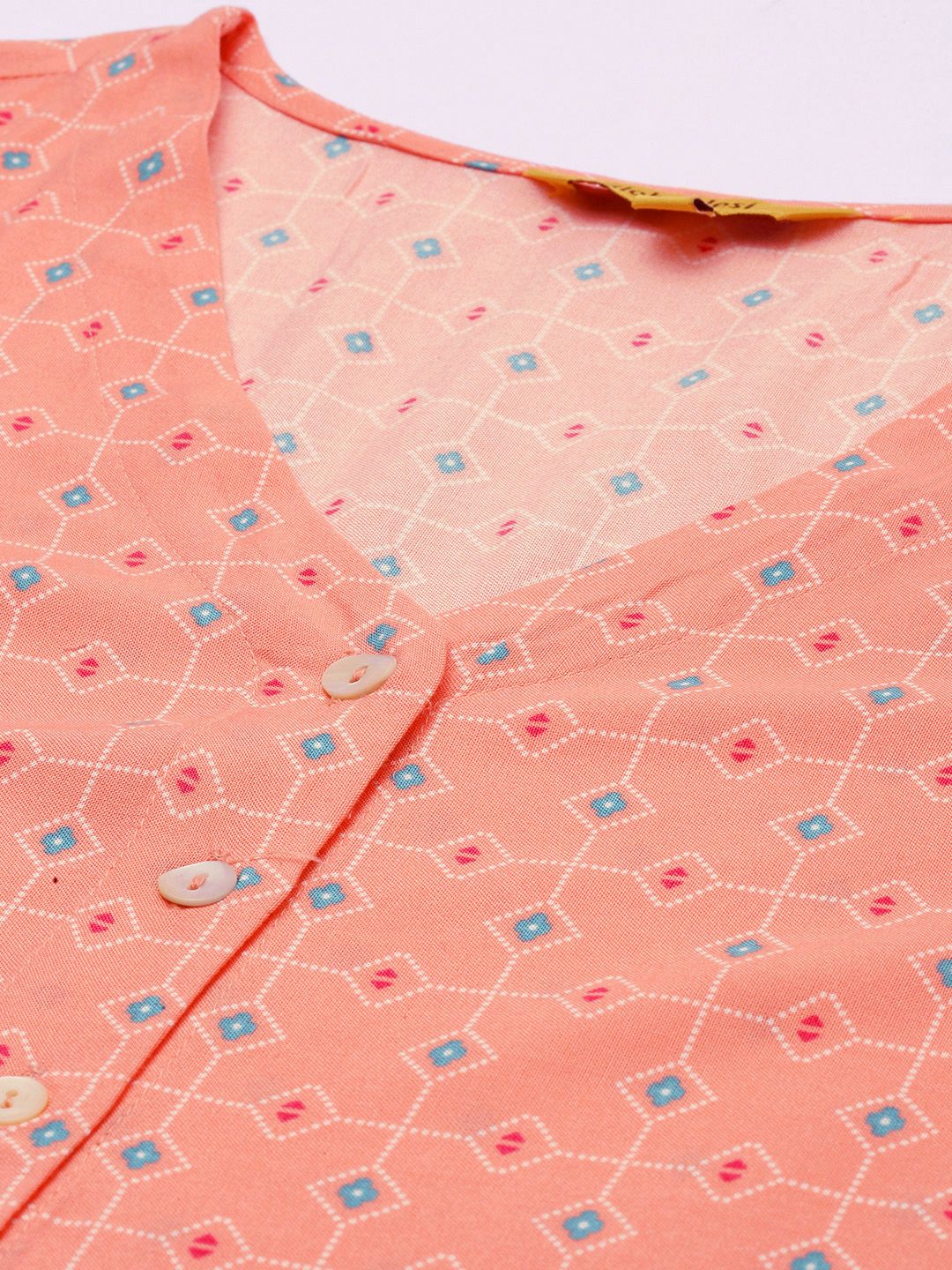 Global Desi Women's Pink & White Printed Tunic