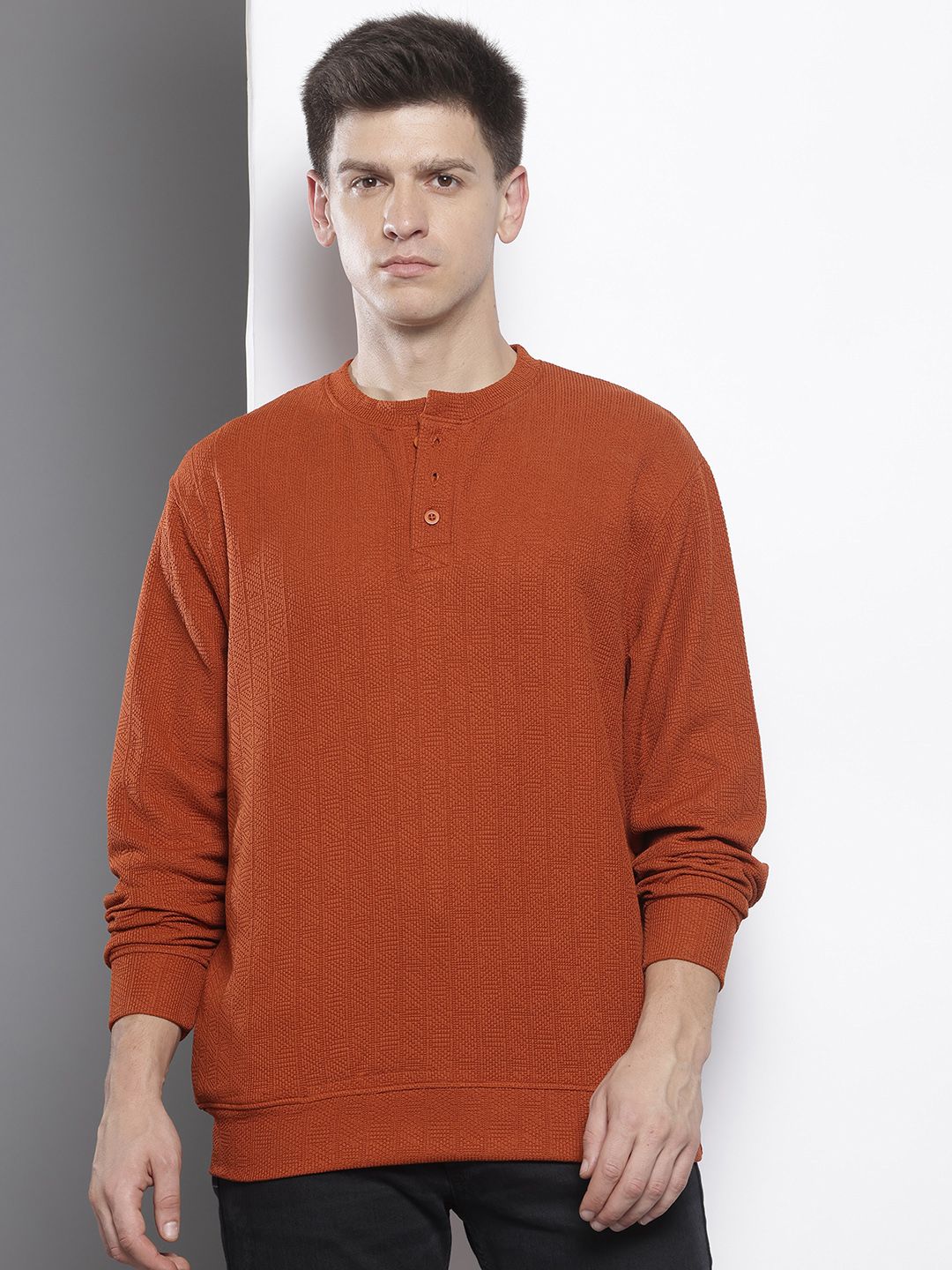 The Indian Garage Co Relaxed Fit Textured Sweatshirt