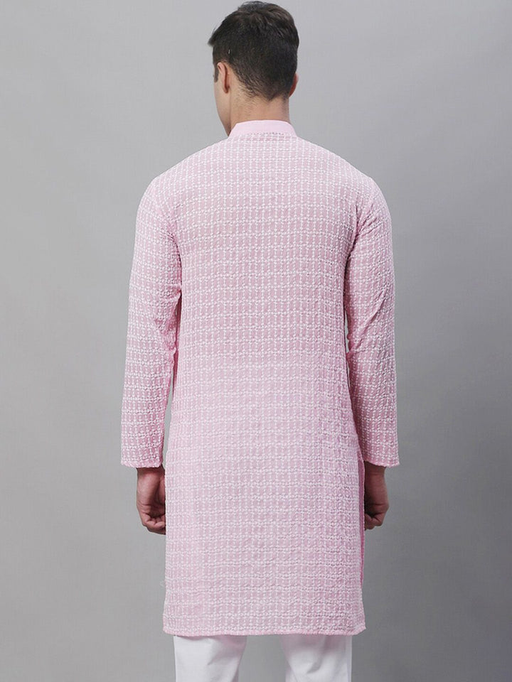 SOJANYA Thread Work Mandarin Collar Pure Cotton Kurta