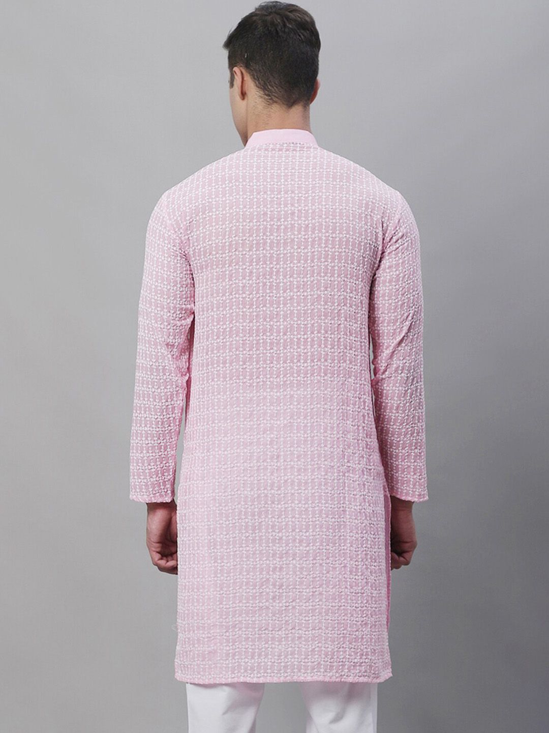 SOJANYA Thread Work Mandarin Collar Pure Cotton Kurta