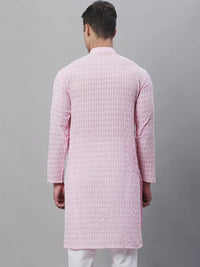 SOJANYA Thread Work Mandarin Collar Pure Cotton Kurta
