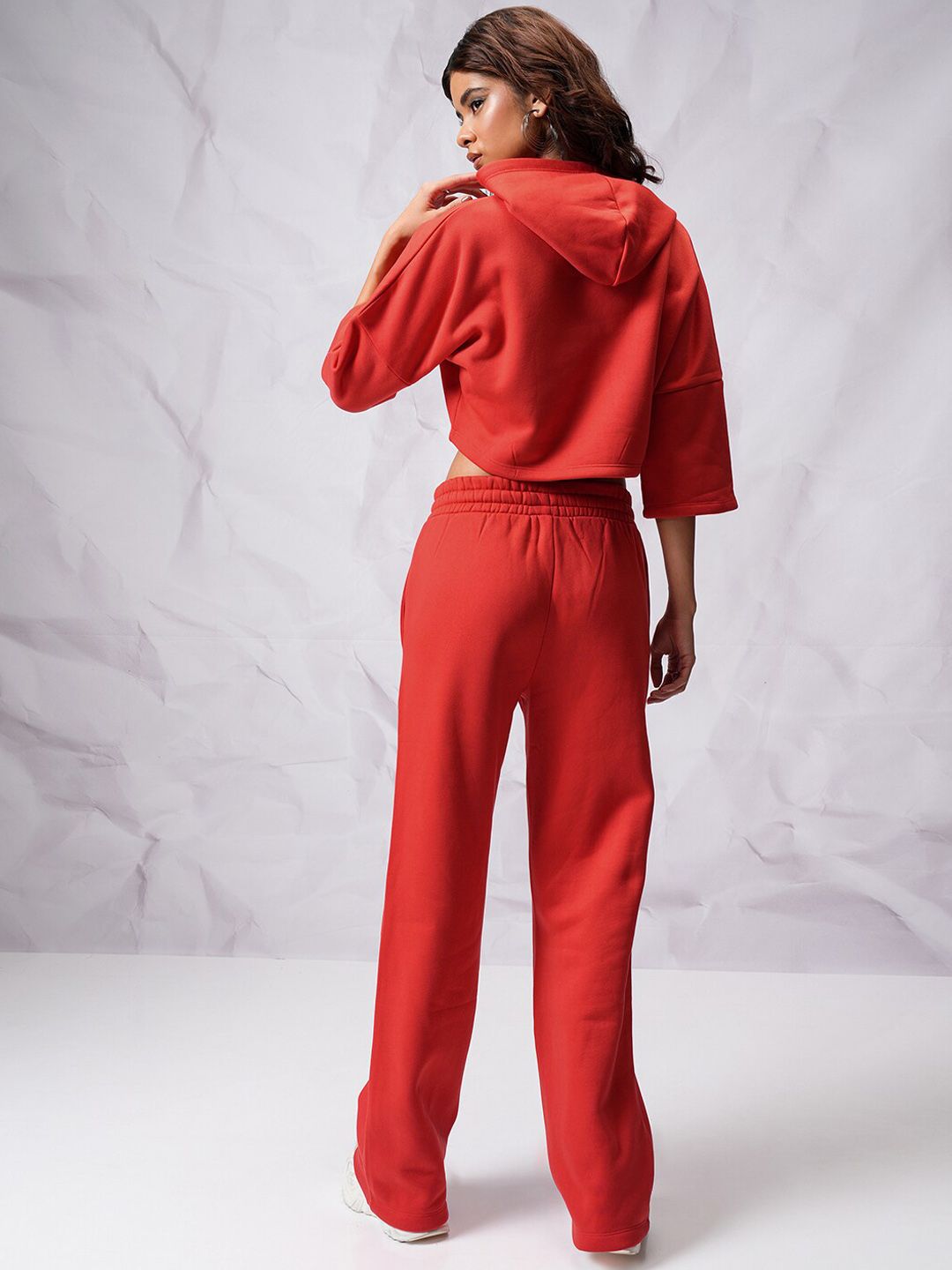 Tokyo Talkies Printed Hooded Terry Relaxed fit Sweatshirt with Trousers
