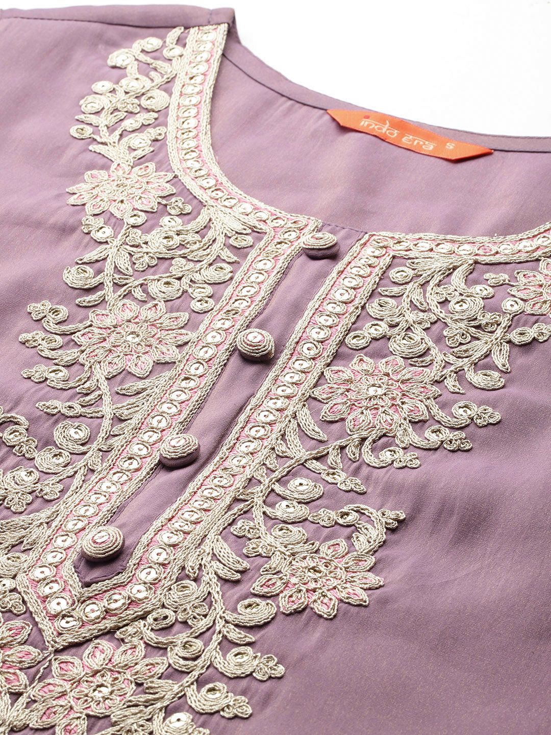 Indo Era Ethnic Motifs Embroidered Kurta with Trousers & With Dupatta