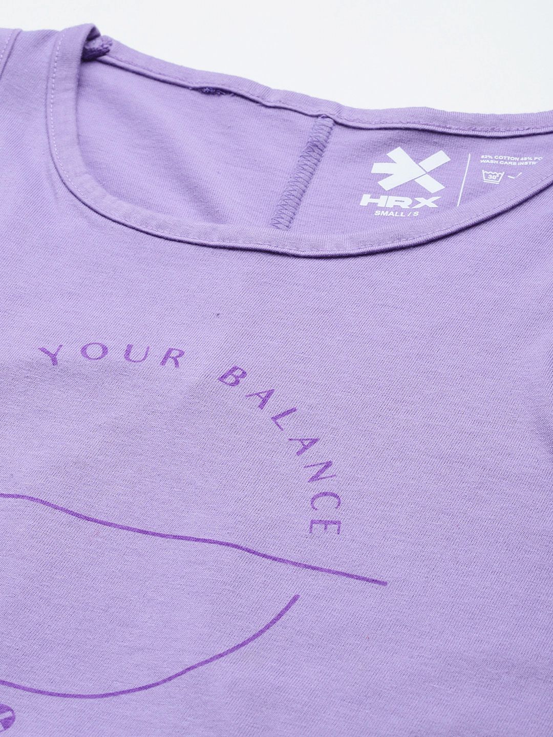 HRX by Hrithik Roshan Typography Print Cut-out Detail Crop Yoga T-shirt with Tie-ups