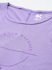 HRX by Hrithik Roshan Typography Print Cut-out Detail Crop Yoga T-shirt with Tie-ups