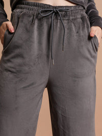 Tokyo Talkies Embellished Hooded Cropped Sweatshirt & Wide Leg Trousers