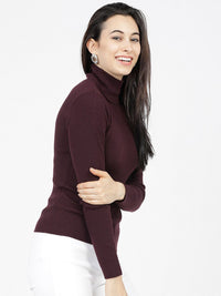 Basics By Tokyo Talkies Women Purple Pullover