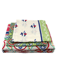 BOMBAY DYEING Pink & White Ethnic Motifs Cotton 300 TC King Bedsheet & 4 Pillow Cover