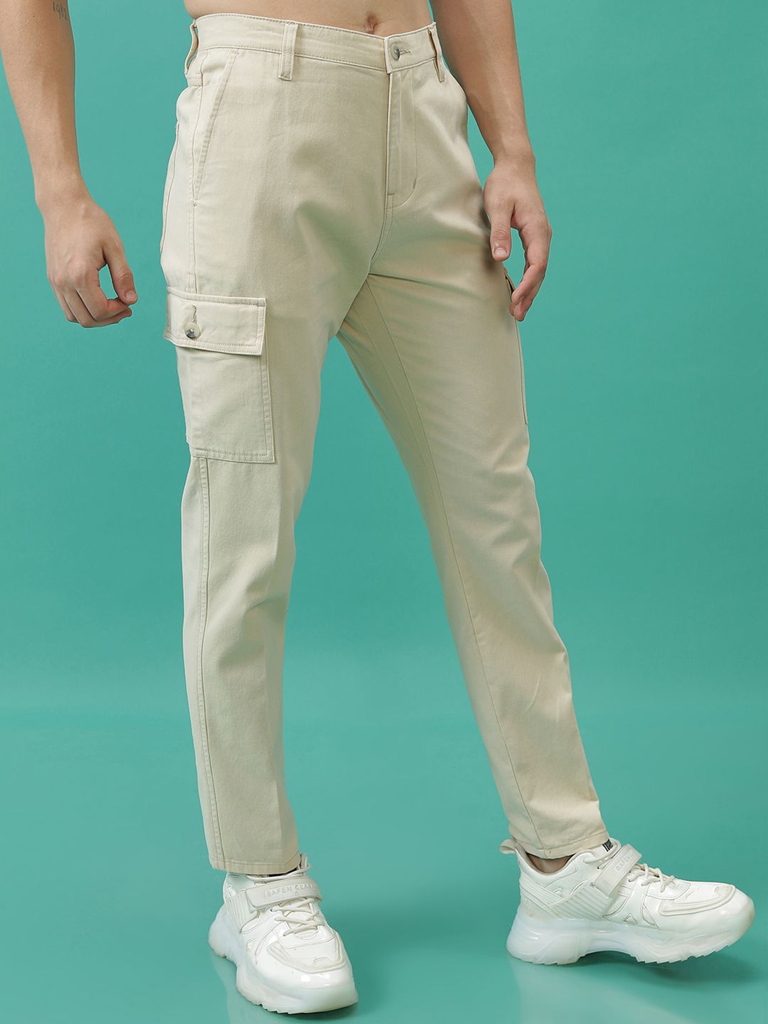 HIGHLANDER Men Cotton Cargo Trousers