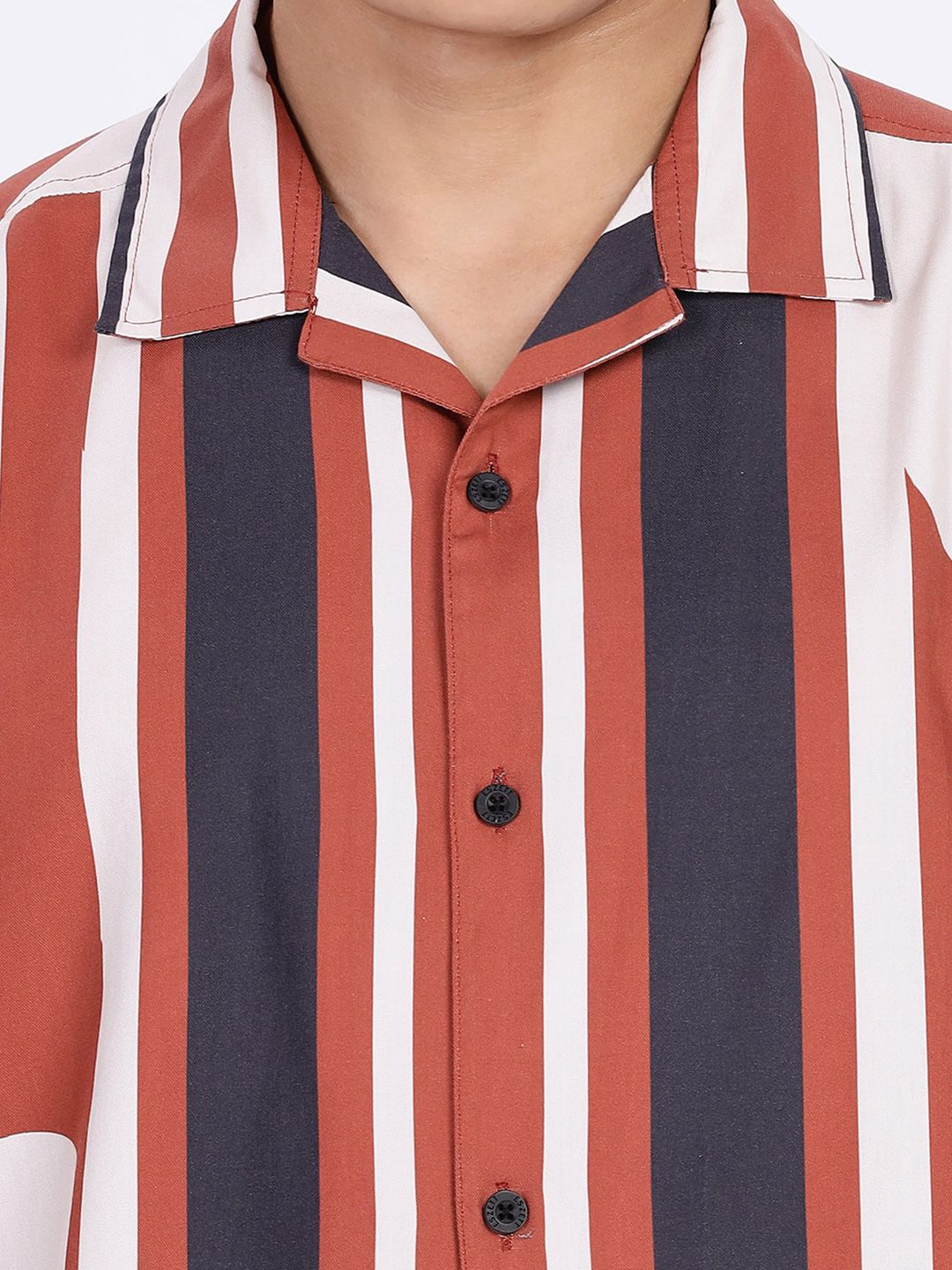 Eszett Lelaki Baju Kasual Kapas Bercetak Spread Collar Abstrak
