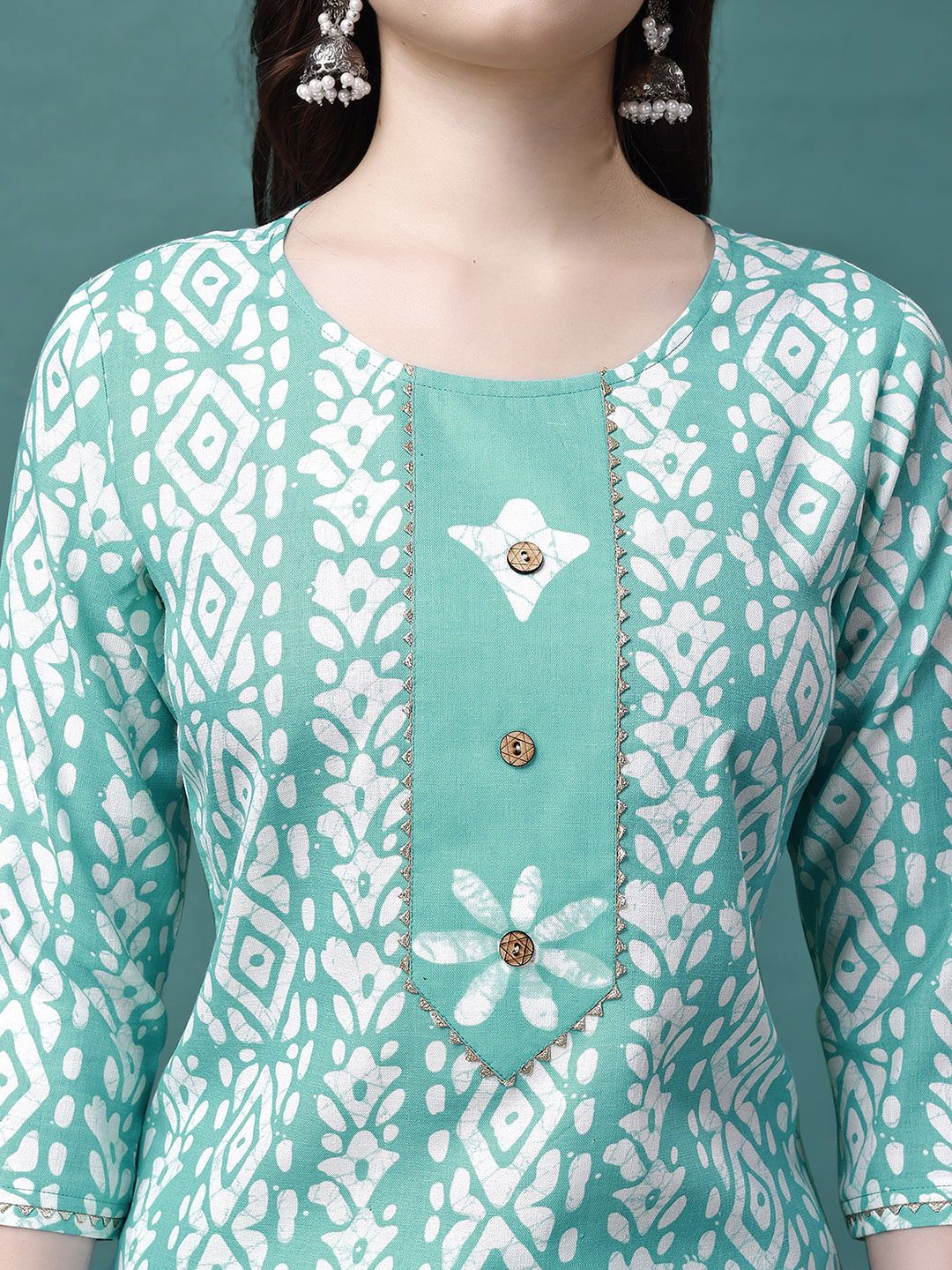 KALINI Bandhani Printed Gotta PattiKurta With Trousers & Dupatta