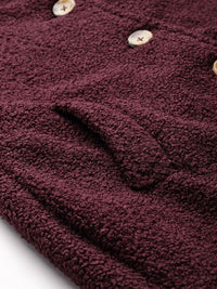 all about you Notched Lapel Sherpa Longline Overcoat