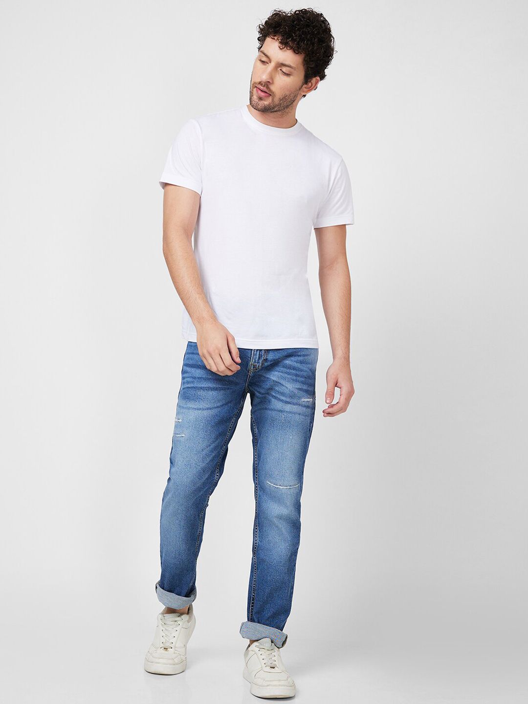 SPYKAR Men Low-Rise Heavy Fade Low Distress Cotton Jeans