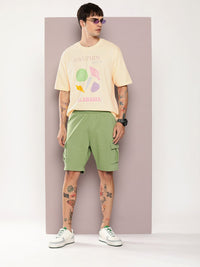 DILLINGER Men Graphic Printed Oversized Drop-Shoulder Sleeves Pure Cotton T-shirt