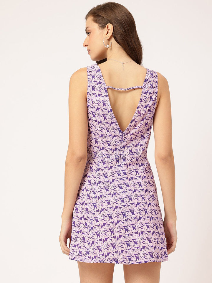 DressBerry Floral Dreams Printed Styled Back Mini Dress