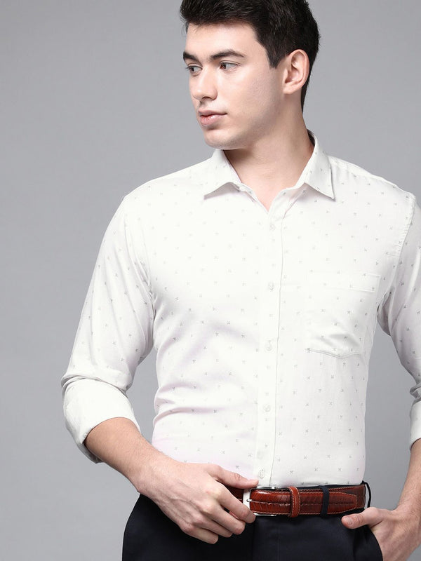 Park Avenue Men Blue Slim Fit Printed Formal Shirt