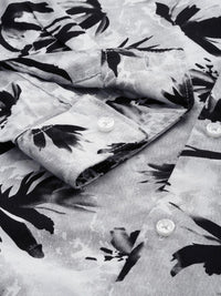 The Indian Garage Co Men Grey & Black Slim Fit Printed Casual Shirt