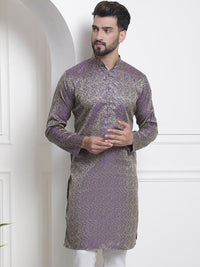 SOJANYA Ethnic Motifs Woven Design Mandarin Collar Jacquard Kurta