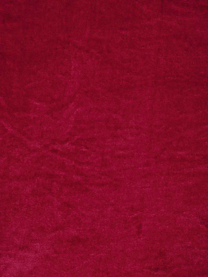 KLOTTHE Red Solid Woolen 300 TC King Bedsheet with 2 Pillow Covers-250X225 cm