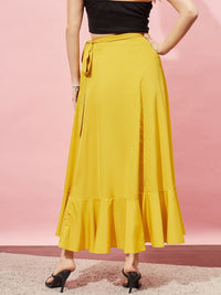 Berrylush Wrap Knot Flared Maxi Skirt