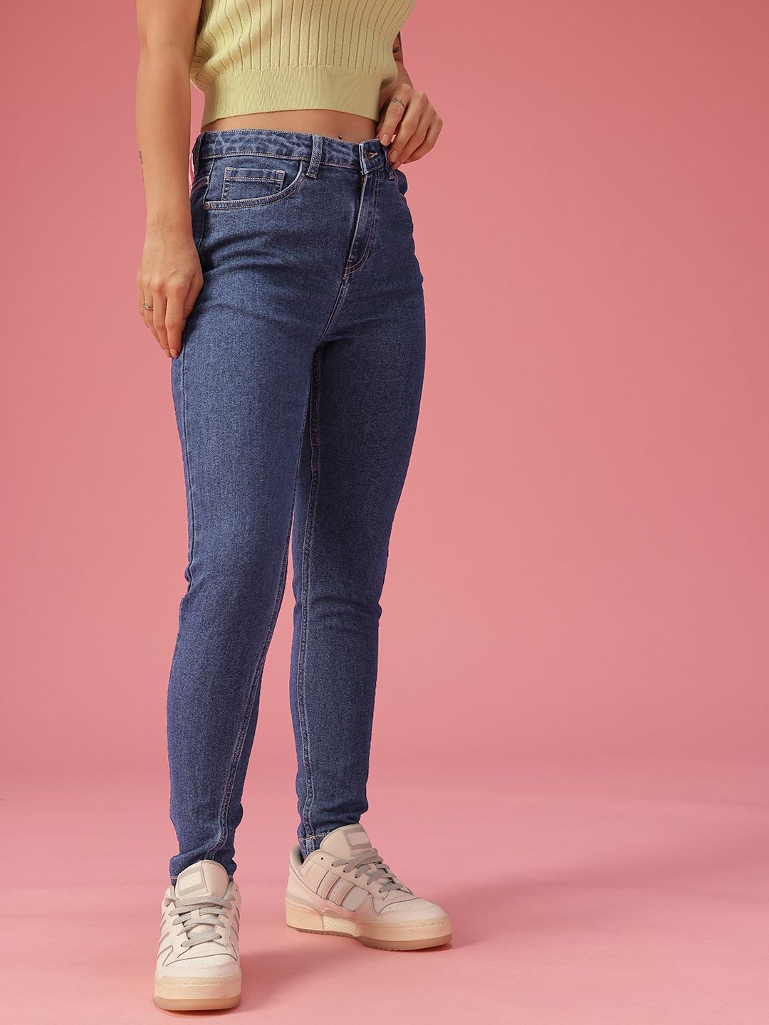 DressBerry Women Skinny Fit High-Rise Light Fade Stretchable Jeans
