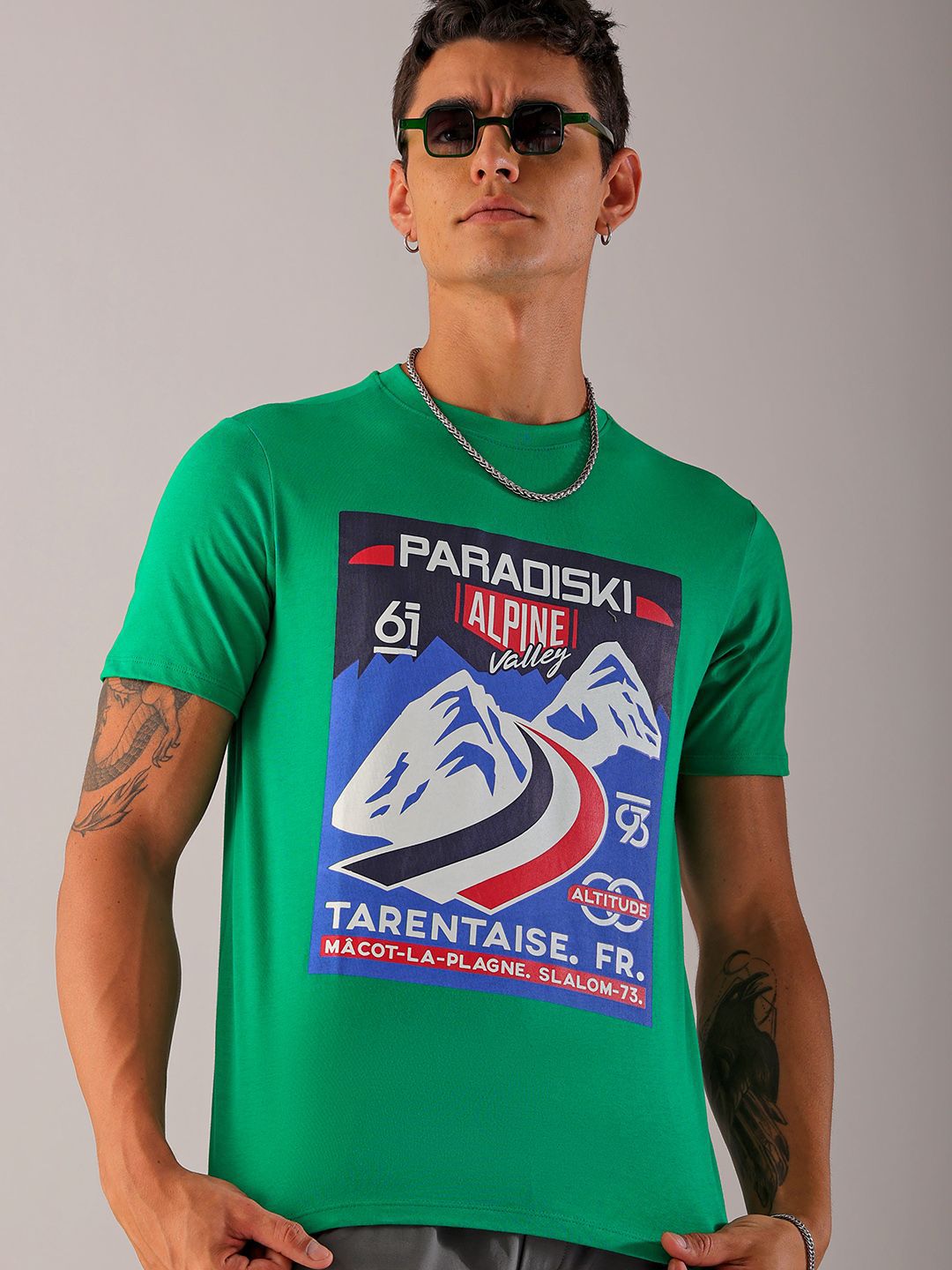 The Indian Garage Co Men Typography Printed Slim Fit T-shirt