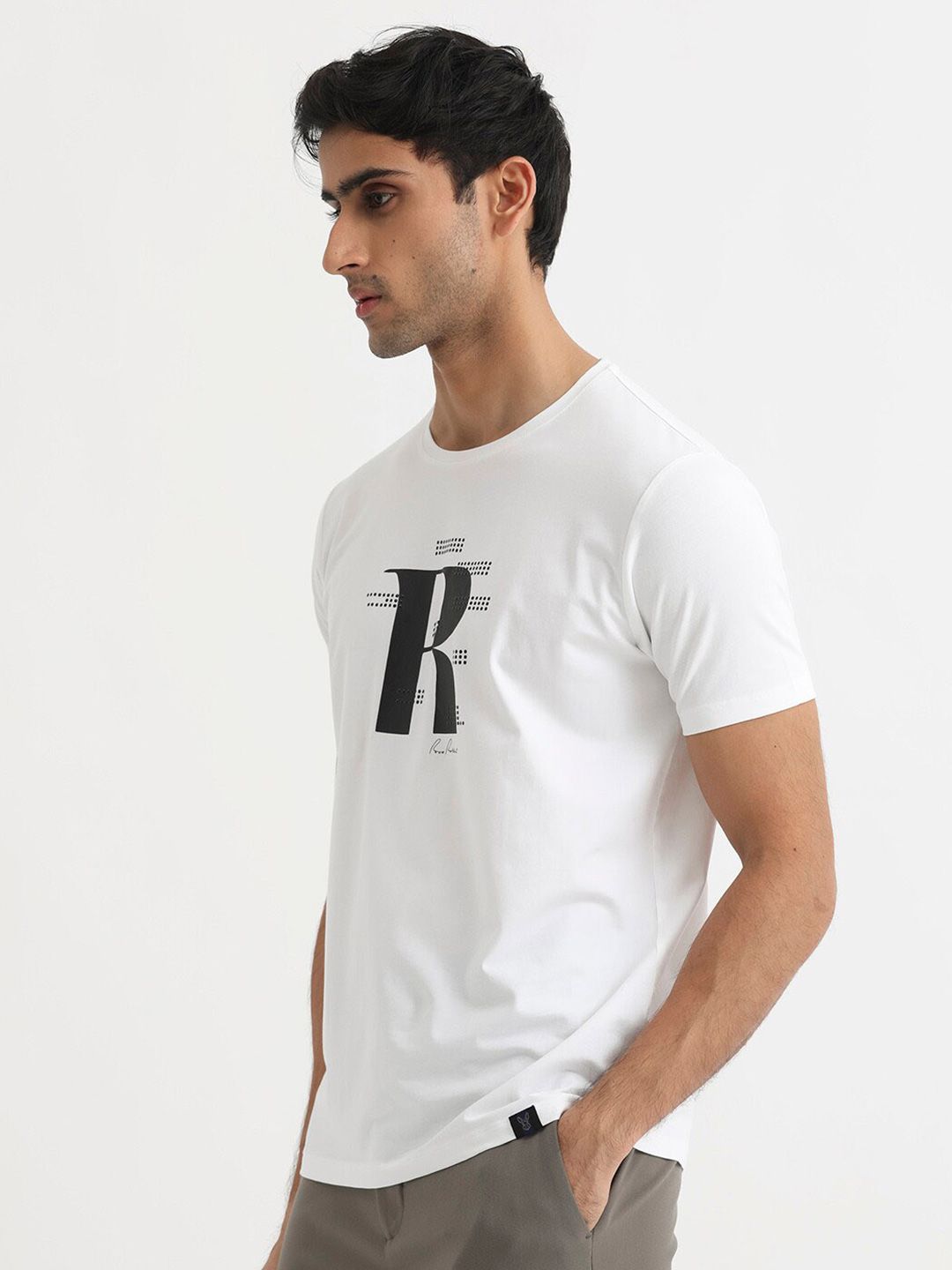 RARE RABBIT Men Rings-4 Slim Fit Solid Polo Collar T-Shirt
