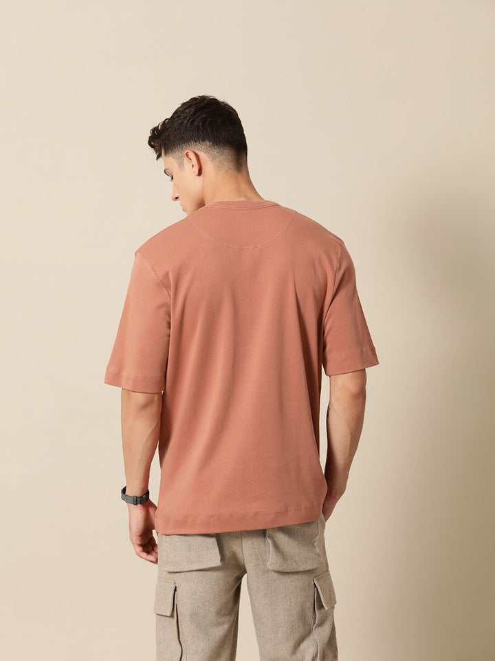 Mr Bowerbird Solid Pure Cotton Casual Oversized T-shirt With Patchwork Detail