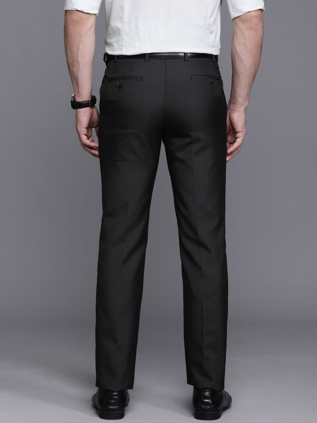 Raymond Men Checked Slim Fit Formal Trousers