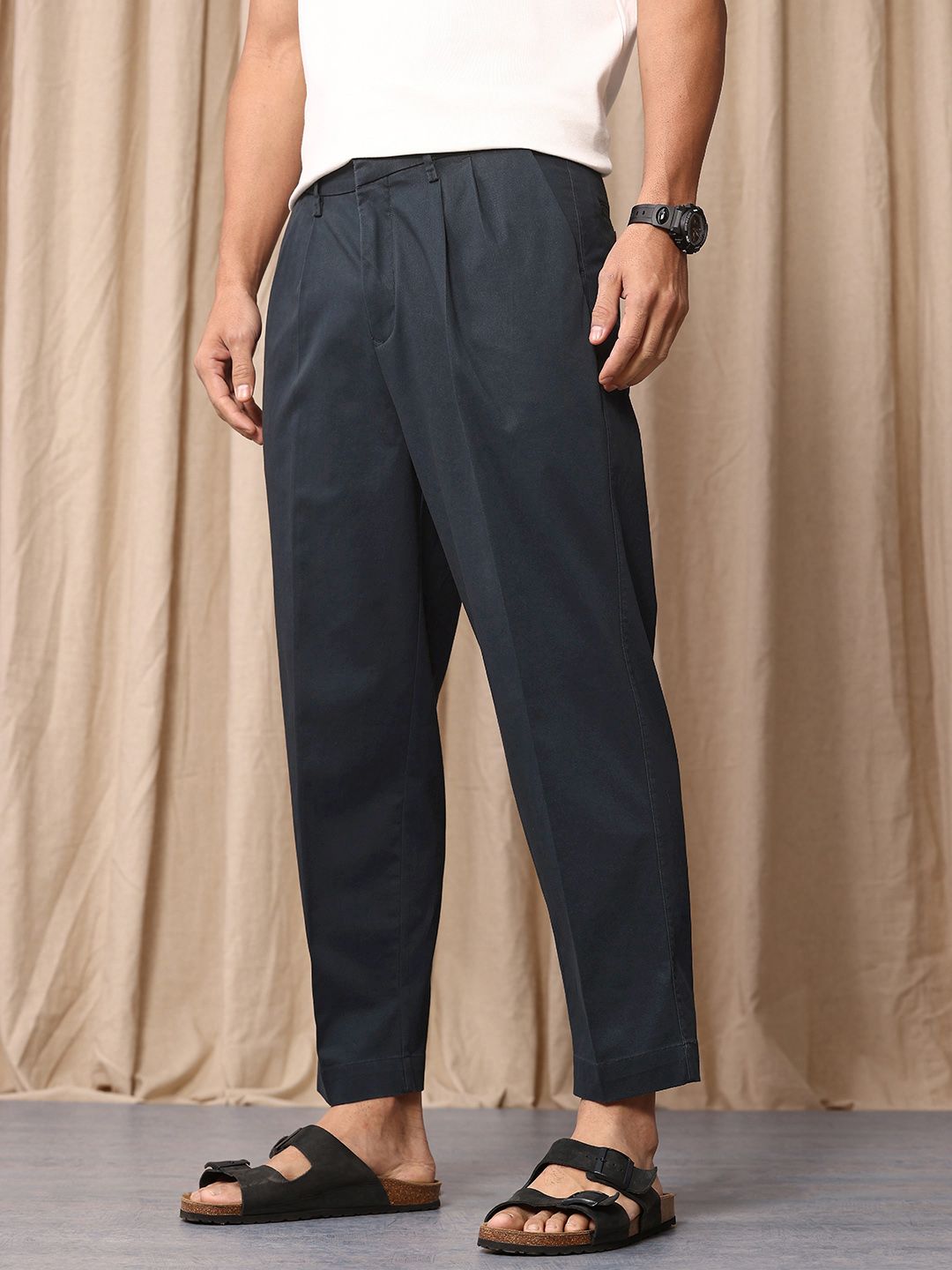 Mr Bowerbird Men Oversized Fit Pleated Trousers
